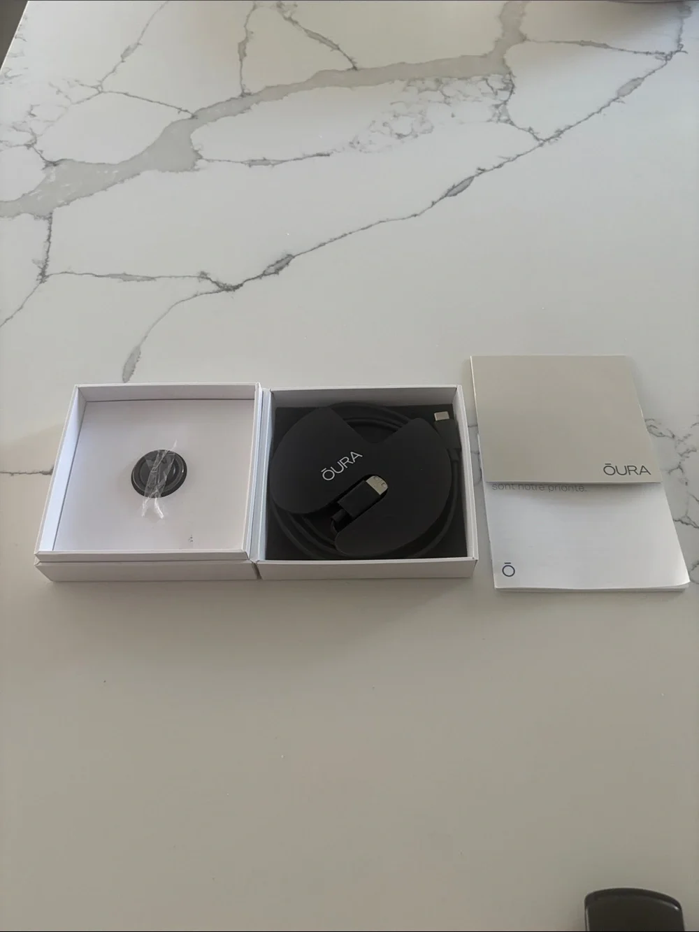 Oura Black Charging Dock with Cable and Manuals